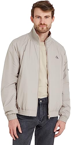 Calvin Klein Jeans Herren Padded Harrington J30J323466 Gepolsterte Jacken, Grau (Porpoise), L von Calvin Klein Jeans