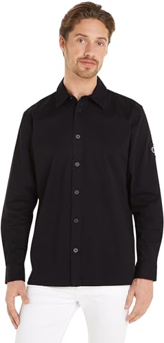 Calvin Klein Jeans Herren Hemd Badge Shirt Freizeithemd, Schwarz (Ck Black), M von Calvin Klein Jeans