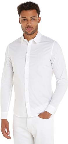 Calvin Klein Jeans Herren Hemd Slim Stretch Shirt Langarm, Weiß (Bright White), L von Calvin Klein Jeans