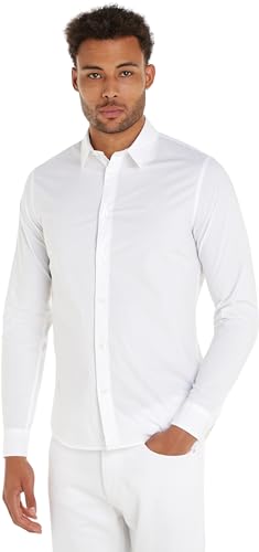 Calvin Klein Jeans Herren Hemd Slim Stretch Shirt Langarm, Weiß (Bright White), M von Calvin Klein Jeans