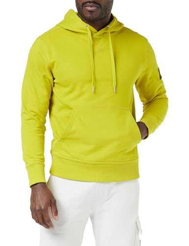 Calvin Klein Jeans Herren Hoodie Badge Hoodie mit Kapuze, Gelb (Tonic Yellow), L von Calvin Klein Jeans