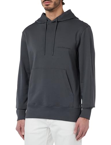 Calvin Klein Jeans Herren Hoodie Institutional mit Kapuze, Grau (Dark Grey), M von Calvin Klein Jeans