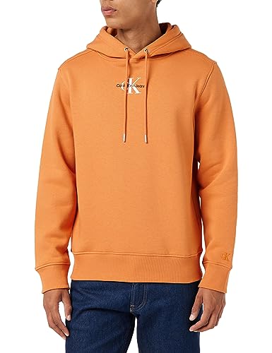 Calvin Klein Jeans Herren Hoodie Monologo mit Kapuze, Orange (Burnt Clay), S von Calvin Klein Jeans