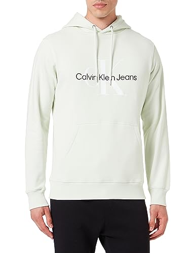 Calvin Klein Jeans Herren Hoodie Seasonal Monologo Regular mit Kapuze, Grün (Canary Green), 3XL von Calvin Klein Jeans