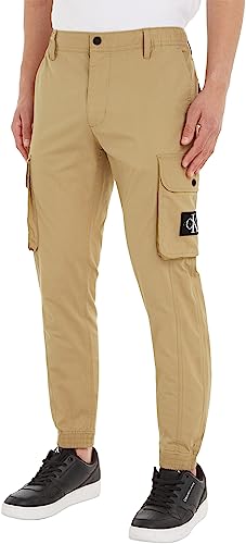 Calvin Klein Jeans Herren Hose Skinny Washed Cargo, Beige (Travertine), S von Calvin Klein Jeans