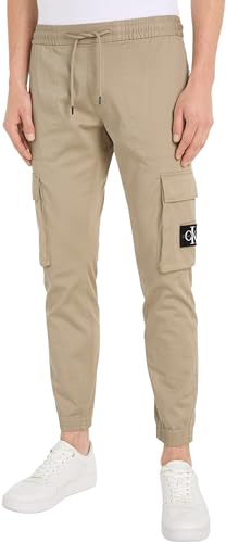 Calvin Klein Jeans Herren Hose Skinny Washed Pant Cargo, Beige (Plaza Taupe), XS von Calvin Klein Jeans