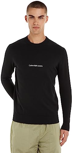 Calvin Klein Jeans Herren INSTITUTIONAL Essential Sweater J30J324328 Pullover, Schwarz (Ck Black), XL von Calvin Klein