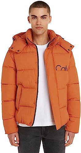 Calvin Klein Jeans Herren Jacke Essentials Non Down Logo Winterjacke, Orange (Burnt Clay), L von Calvin Klein Jeans