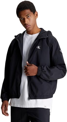 Calvin Klein Jeans Herren Jacke Windbreaker Übergangsjacke, Schwarz (Ck Black), L von Calvin Klein Jeans