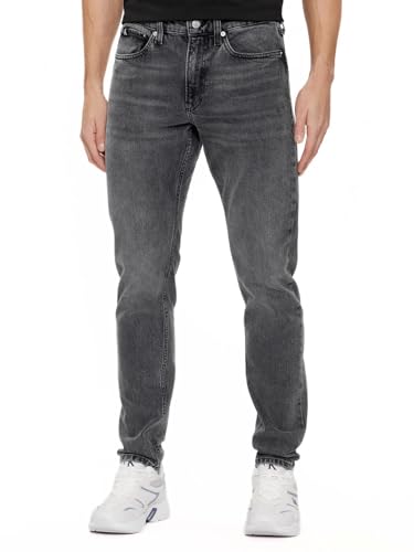 Calvin Klein Jeans Herren Jeans Slim Taper Tapered Fit, Schwarz (Denim Black), 29W / 32L von Calvin Klein