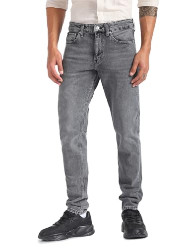 Calvin Klein Jeans Herren Jeans Slim Taper Tapered Fit, Schwarz (Denim Black), 29W / 32L von Calvin Klein Jeans
