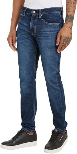 Calvin Klein Jeans Herren Jeans Slim Tapered Fit, Blau (Denim Dark), 33W/32L von Calvin Klein Jeans