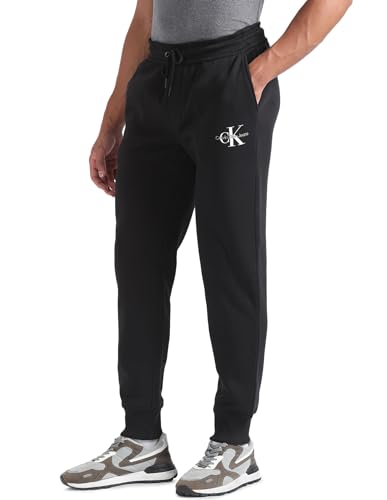 Calvin Klein Jeans Herren Jogginghose Monologo Pant Lang, Schwarz (Ck Black), XS von Calvin Klein Jeans