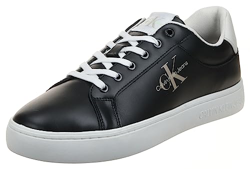 Calvin Klein Jeans Herren Cupsole Sneaker Classic Fluo Contrast Schuhe, Schwarz (Black/Ancient White), 46 EU von Calvin Klein Jeans
