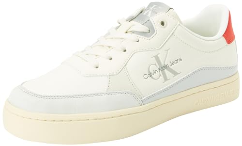 Calvin Klein Jeans Herren Sneaker aus Leder, Elfenbein (Creamy White/Natural Cord), 40 von Calvin Klein Jeans