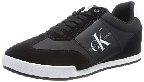 Calvin Klein Jeans Herren Low Profile Sneaker Mono Essential Schuhe, Schwarz (Black/White), 44 von Calvin Klein Jeans