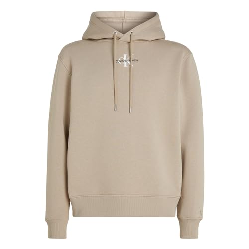 Calvin Klein Jeans Herren MONOLOGO J30J323749 Hoodies, Beige (Plaza Taupe), XXL von Calvin Klein Jeans