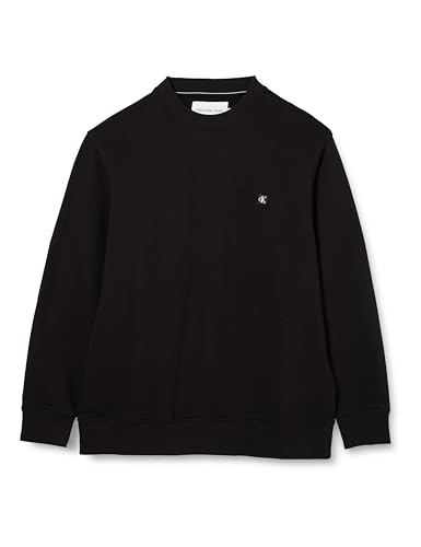 Calvin Klein Jeans Herren Sweatshirt Plus Ck Embro Badge Crew Neck ohne Kapuze, Schwarz (Ck Black), 5XL von Calvin Klein Jeans
