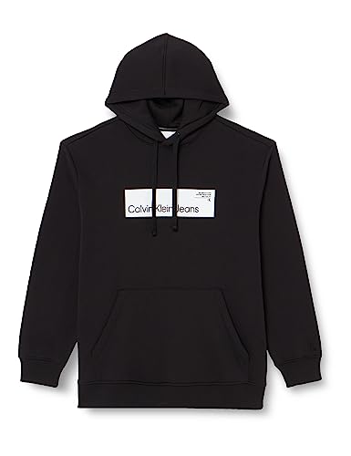 Calvin Klein Jeans Herren Plus Hyper REAL Box Logo J30J324511 Hoodies, Schwarz (Ck Black), 3XL von Calvin Klein Jeans