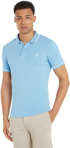 Calvin Klein Jeans Herren Poloshirt Kurzarm, Blau (Dusk Blue), L von Calvin Klein Jeans