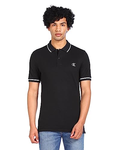 Calvin Klein Jeans Herren Poloshirt Kurzarm, Schwarz (Ck Black), L von Calvin Klein Jeans