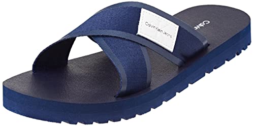 Calvin Klein Jeans Herren Sandalen Prefresato Crisscros Badge Badesandalen, Blau (Rich Navy), 40 von Calvin Klein Jeans