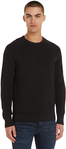 Calvin Klein Jeans Herren Pullover Badge Easy Sweater Strickpullover, Schwarz (Ck Black), L von Calvin Klein Jeans