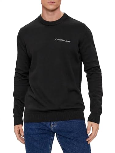 Calvin Klein Jeans Herren Pullover Institutional Essentials Sweater Elegant, Schwarz (Ck Black), XL von Calvin Klein Jeans