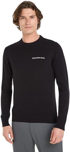 Calvin Klein Jeans Herren Pullover Institutional Essentials Sweater Elegant, Schwarz (Ck Black), XS von Calvin Klein