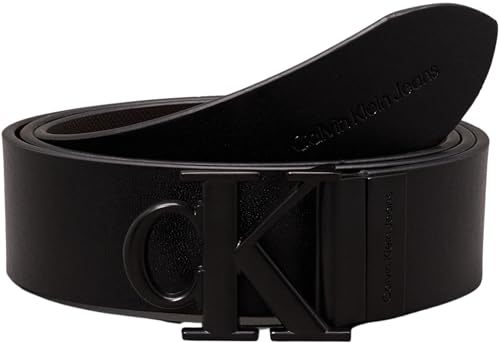 Calvin Klein Jeans Herren Gürtel aus Leder, Braun (Black/Bitter Brown), 135 cm von Calvin Klein