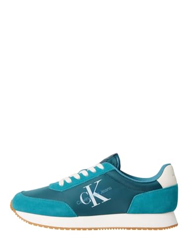 Calvin Klein Jeans Herren Retro Low Laceup SU-NY ML YM0YM00746 Runner Sneaker, Blau (Bayou/Oil Blue/Creamy White), 44 EU von Calvin Klein Jeans