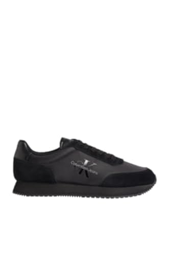 Calvin Klein Jeans Herren Runner Sneaker Retro Runner Low Laceup Su-Ny Ml Sportschuhe, Schwarz (Triple Black), 45 EU von Calvin Klein Jeans