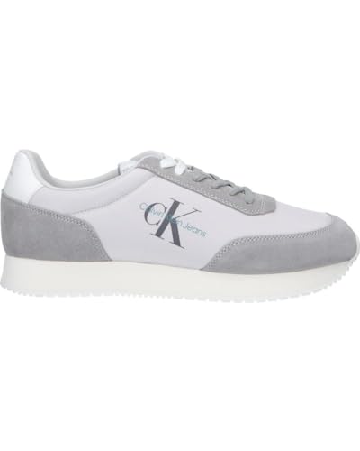 Calvin Klein Jeans Herren Runner Sneaker Retro Runner Low Laceup Su-Ny Ml Sportschuhe, Grau (Oyster Mushroom/Formal Grey), 40 EU von Calvin Klein