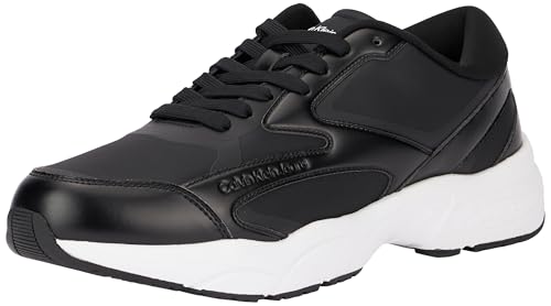 Calvin Klein Herren Court Sneaker Retro Tennis Low Multilayer Chunky, Schwarz (Black/Bright White), 42 von Calvin Klein