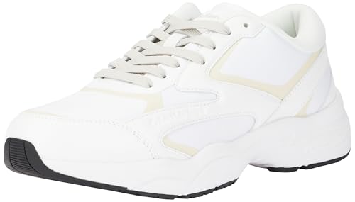 Calvin Klein Herren Court Sneaker Retro Tennis Low Multilayer Chunky, Weiß (B White/O Mushroom), 42 von Calvin Klein