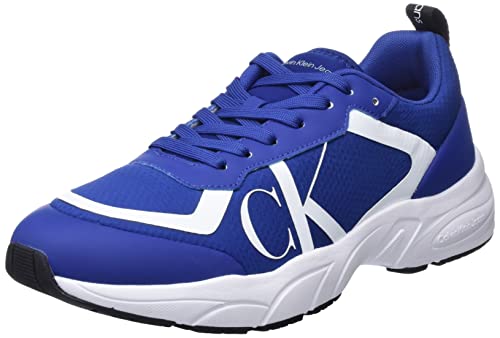 Calvin Klein Jeans Herren Runner Sneaker Retro Tennis Mesh Sportschuhe, Blau (Rich Navy/Black), 43 von Calvin Klein Jeans