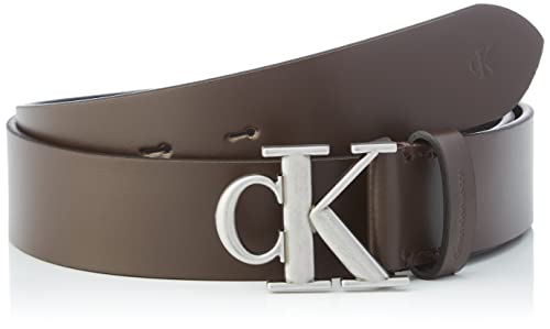 Calvin Klein Jeans Herren Round Mono Plaque Belt 35MM K50K509532 Gürtel, Schwarz (Bitter Brown), 125 von Calvin Klein Jeans