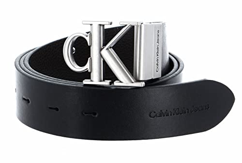 Calvin Klein Jeans Herren Round Mono Plaque REV Belt 35MM K50K509884 Gürtel, Schwarz (Black/Bitter Brown), 95 von Calvin Klein