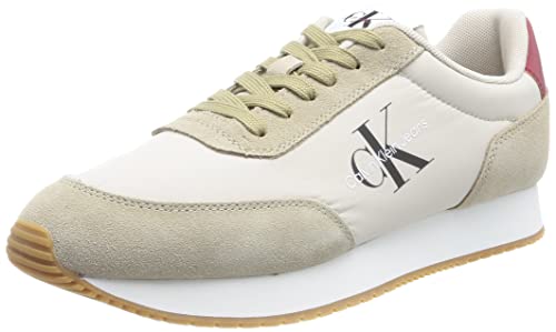 Calvin Klein Jeans Herren Runner Sneaker Retro Su-Ny Mono Sportschuhe, Beige (Eggshell/Travertine/Merlot), 42 von Calvin Klein Jeans