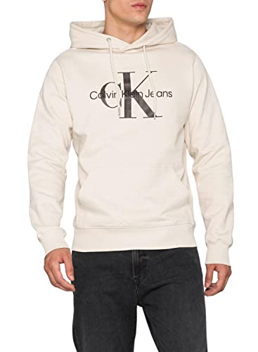 Calvin Klein Jeans Herren Seasonal MONOLOGO Regular J30J320805 Hoodies, Beige (Eggshell), XXS von Calvin Klein Jeans