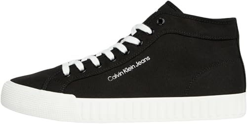 Calvin Klein Herren Vulcanized Sneaker Skater Mid Laceup Schuhe, Schwarz (Black/Bright White), 44 von Calvin Klein