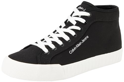 Calvin Klein Jeans Herren Vulcanized Sneaker Skater Mid Laceup Schuhe, Schwarz (Black/Bright White), 41 von Calvin Klein Jeans