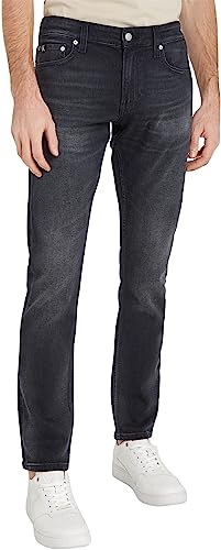 Calvin Klein Jeans Herren Slim J30J323858 Hosen, Denim (Denim Black), 30W / 32L von Calvin Klein