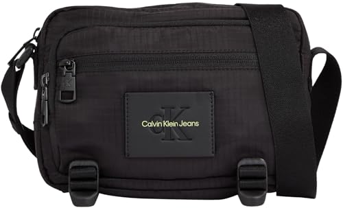 Calvin Klein Jeans Herren Umhängetasche Klein, Schwarz (Black/Sharp Green), Einheitsgröße von Calvin Klein
