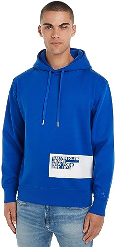 Calvin Klein Jeans Herren Stencil Blocking Logo J30J324102 Hoodies, Blau (Kettle Blue), L von Calvin Klein Jeans