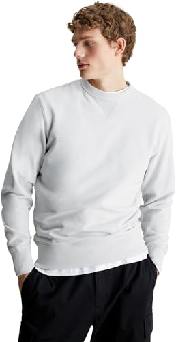 Calvin Klein Jeans Herren Sweatshirt Badge Crew Neck ohne Kapuze, Grau (Lunar Rock), XXS von Calvin Klein