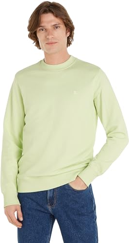 Calvin Klein Jeans Herren Sweatshirt Ck Embro Badge Crew Neck ohne Kapuze, Grün (Exotic Mint), S von Calvin Klein
