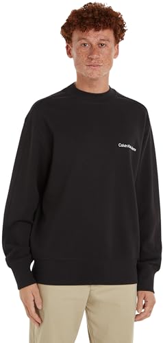Calvin Klein Jeans Herren Sweatshirt Institutional Mock Neck ohne Kapuze, Schwarz (Ck Black), M von Calvin Klein Jeans