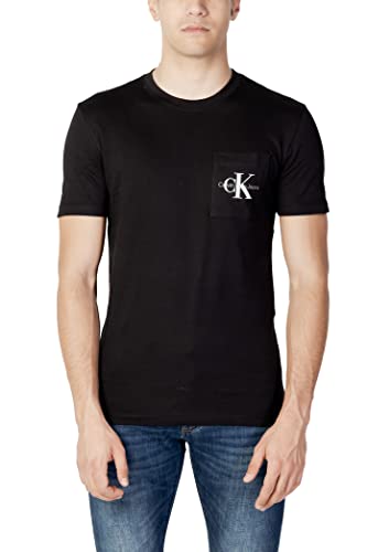 Calvin Klein Jeans Herren T-Shirt Kurzarm Core Monologo Rundhalsausschnitt, Schwarz (Ck Black), S von Calvin Klein Jeans