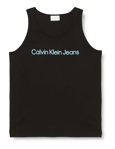 Calvin Klein Jeans Herren Tank Top Institutional Logo Tank aus Baumwolle, Schwarz (Ck Black), S von Calvin Klein Jeans